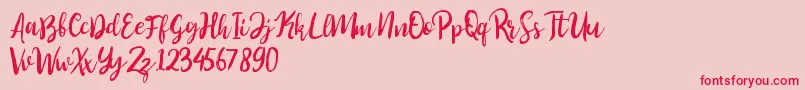 Perfect Sweet Font – Red Fonts on Pink Background