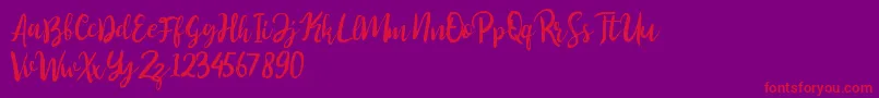 Police Perfect Sweet – polices rouges sur fond violet