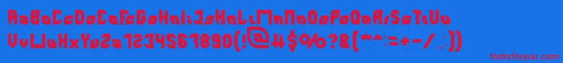フォントperfect – 赤い文字の青い背景