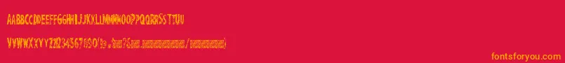 PerfectChisle Font – Orange Fonts on Red Background