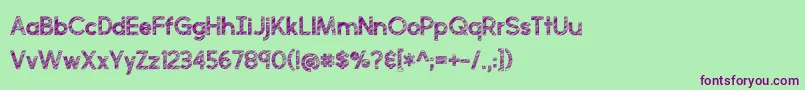 perfectly scratchy Font – Purple Fonts on Green Background