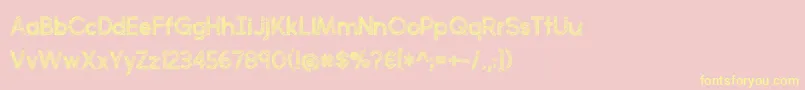 perfectly scratchy Font – Yellow Fonts on Pink Background