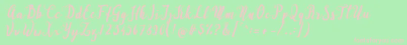 Perfectos Font – Pink Fonts on Green Background