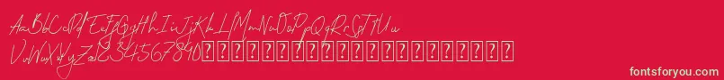 Permata Font – Green Fonts on Red Background