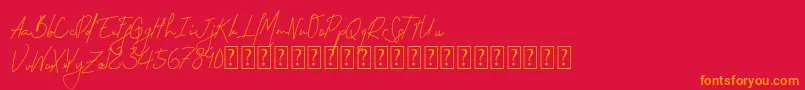 Permata Font – Orange Fonts on Red Background