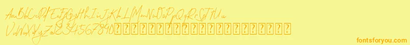 Permata Font – Orange Fonts on Yellow Background
