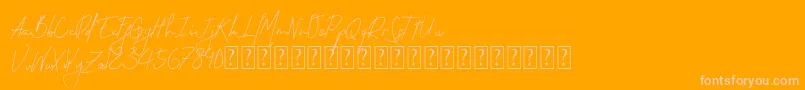 Permata-Schriftart – Rosa Schriften auf orangefarbenem Hintergrund