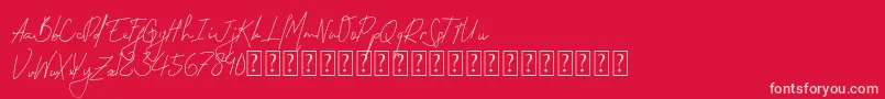 Permata Font – Pink Fonts on Red Background