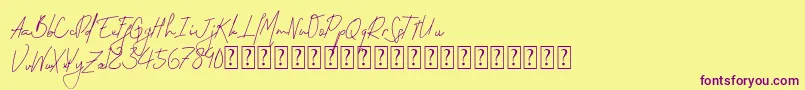 Permata Font – Purple Fonts on Yellow Background