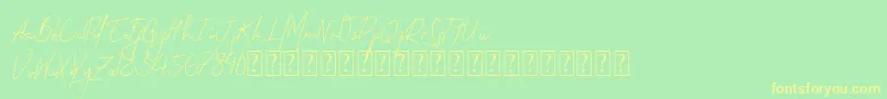 Permata Font – Yellow Fonts on Green Background