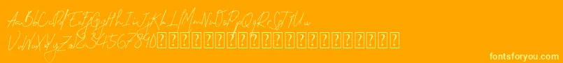 Permata Font – Yellow Fonts on Orange Background