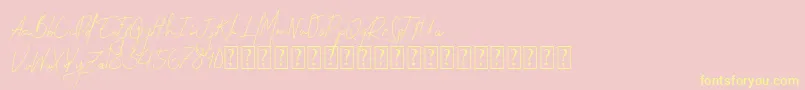 Permata Font – Yellow Fonts on Pink Background