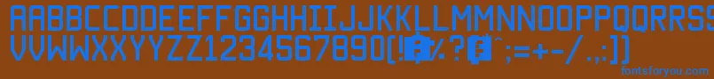 MantekaRegular Font – Blue Fonts on Brown Background