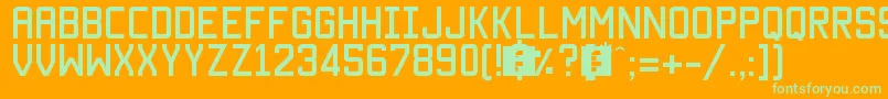 MantekaRegular Font – Green Fonts on Orange Background