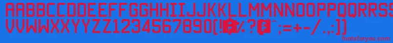 MantekaRegular-fontti – punaiset fontit sinisellä taustalla