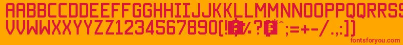 MantekaRegular Font – Red Fonts on Orange Background