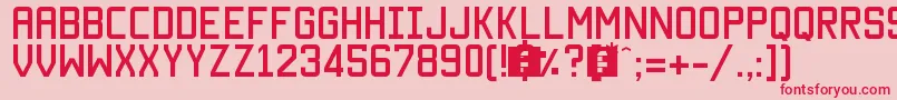 フォントMantekaRegular – ピンクの背景に赤い文字