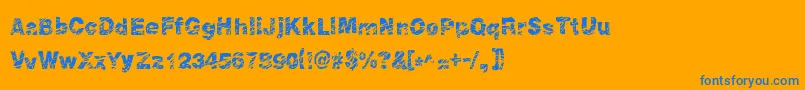 Peroxide-Schriftart – Blaue Schriften auf orangefarbenem Hintergrund