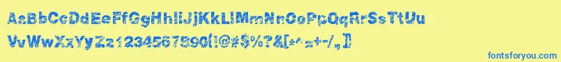 Peroxide Font – Blue Fonts on Yellow Background