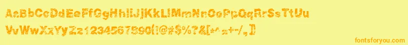 Peroxide-Schriftart – Orangefarbene Schriften auf gelbem Hintergrund