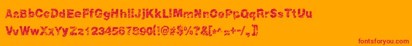 Peroxide Font – Red Fonts on Orange Background