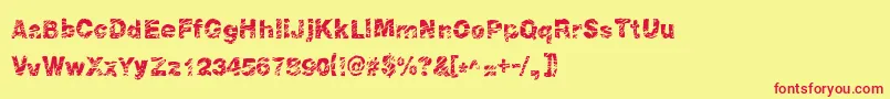 Peroxide Font – Red Fonts on Yellow Background