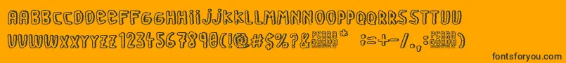 Weitere Informationen zur Perra Gorda-Schriftart Perra Gorda-Schriftart – Schwarze Schriften auf orangefarbenem Hintergrund