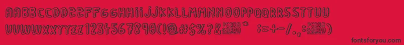 Perra Gorda-Schriftart – Schwarze Schriften auf rotem Hintergrund