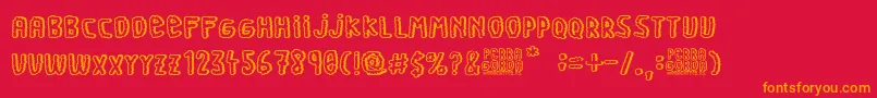 Perra Gorda Font – Orange Fonts on Red Background