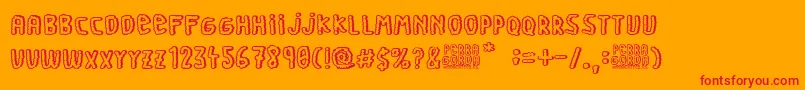 Perra Gorda Font – Red Fonts on Orange Background