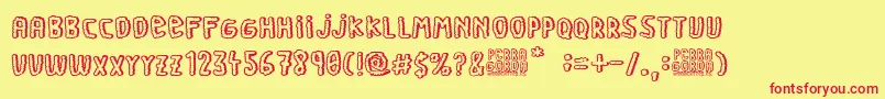 Perra Gorda Font – Red Fonts on Yellow Background