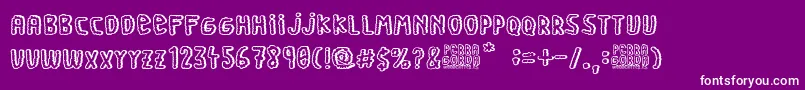 Perra Gorda-Schriftart – Weiße Schriften auf violettem Hintergrund