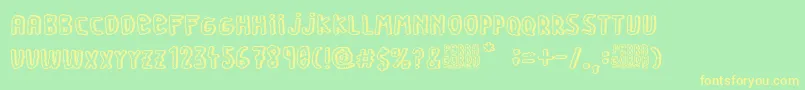 Perra Gorda Font – Yellow Fonts on Green Background