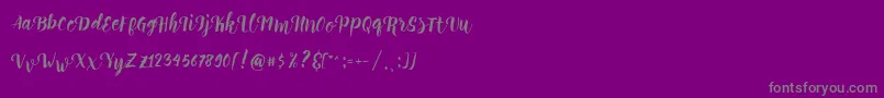 Perrota Script Free Demo Font – Gray Fonts on Purple Background