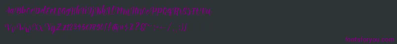 Perrota Script Free Demo-fontti – violetit fontit mustalla taustalla
