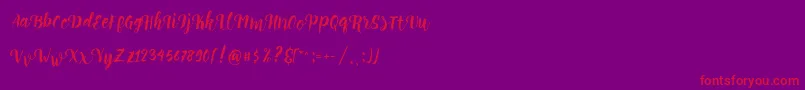 Perrota Script Free Demo Font – Red Fonts on Purple Background