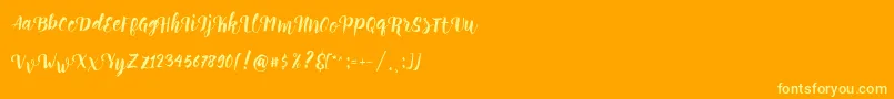 Perrota Script Free Demo Font – Yellow Fonts on Orange Background