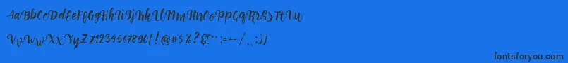 Czcionka Perrota Script Free Demo – czarne czcionki na niebieskim tle