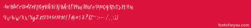 Perrota Script Free Demo-Schriftart – Rosa Schriften auf rotem Hintergrund