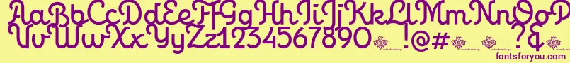 PersonalitypeDemoRegular Regular Font – Purple Fonts on Yellow Background