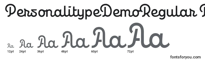 PersonalitypeDemoRegular Regular Font Sizes