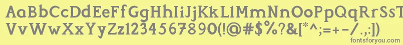 Fonte Perspicacious Bold – fontes cinzas em um fundo amarelo