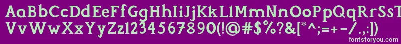Шрифт Perspicacious Bold – зелёные шрифты на фиолетовом фоне