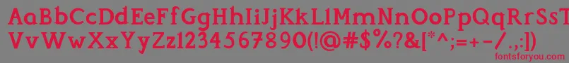 Perspicacious Bold Font – Red Fonts on Gray Background