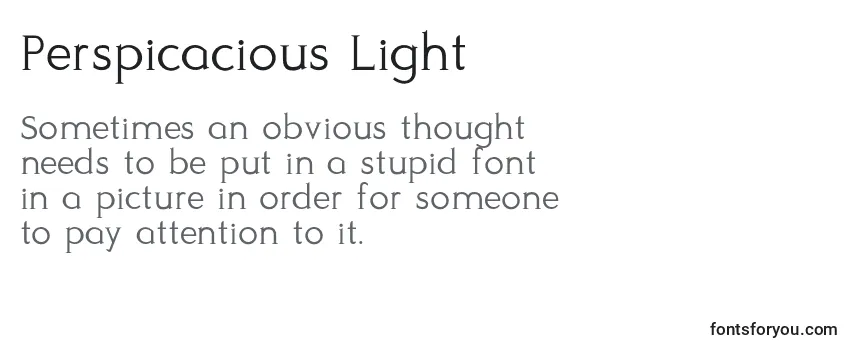 Шрифт Perspicacious Light