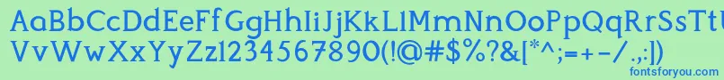 Perspicacious Medium Font – Blue Fonts on Green Background