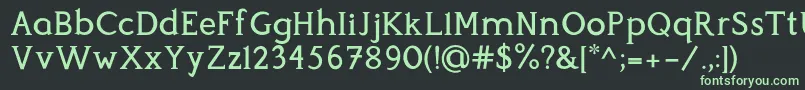 フォントPerspicacious Medium – 黒い背景に緑の文字