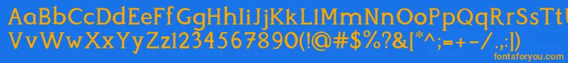 Perspicacious Medium Font – Orange Fonts on Blue Background