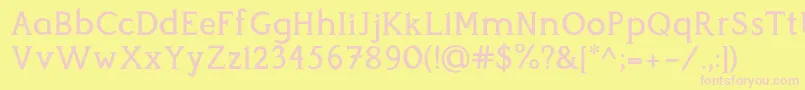 Perspicacious Medium Font – Pink Fonts on Yellow Background