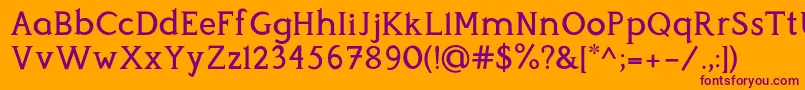 Perspicacious Medium Font – Purple Fonts on Orange Background